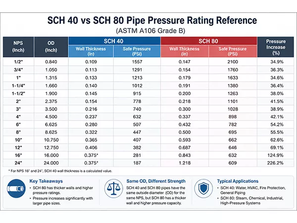 SCH 40 vs SCH 80 Reference