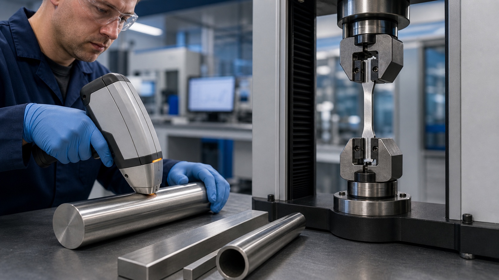 Chemical and mechanical testing comparison for stainless steel using XRF and tensile testing