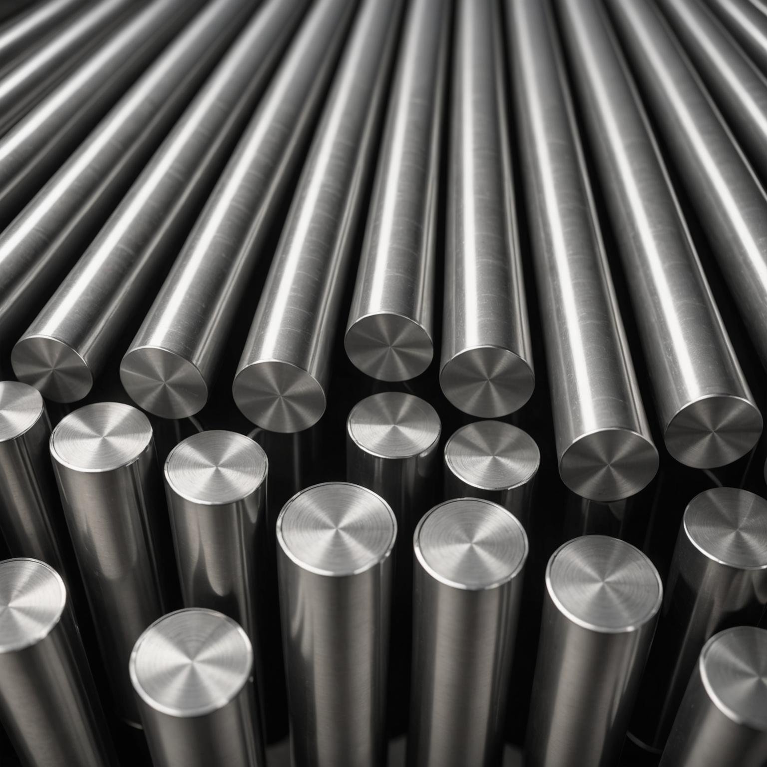 Figure: Stainless steel round bars used for machining and industrial components.